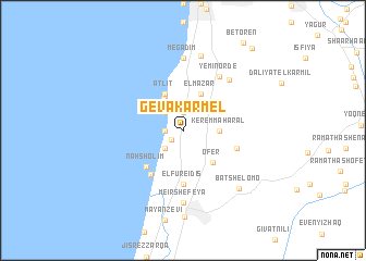 map of Geva‘ Karmel