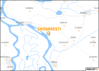 map of Ghindăreşti