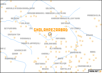 map of Gholāmreẕāābād