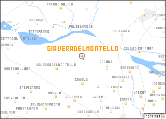 map of Giavera del Montello