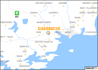 map of Gideåbacka