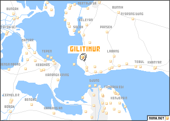 map of Gili-timur