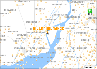 map of Gillānwāla Jhok