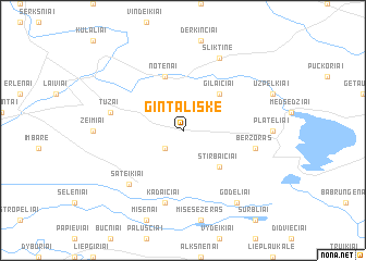 map of Gintališkė