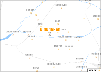 map of Girda Sher