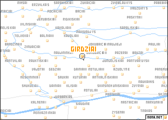 map of Girdžiai