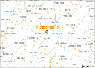 map of Giriwānwāla