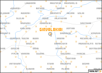 map of Girvalakiai
