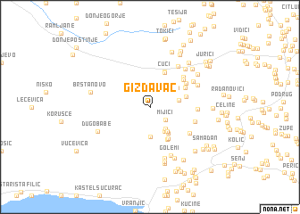 map of Gizdavac