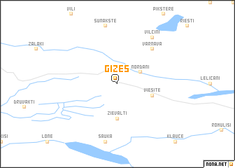 map of Gīzes