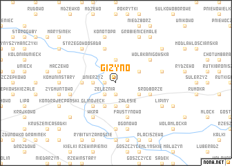 map of Giżyno