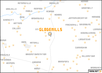 map of Glade Mills