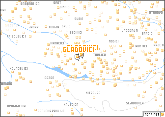 map of Gladovići