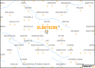 map of Gładyszów