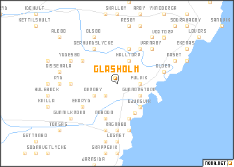 map of Glasholm