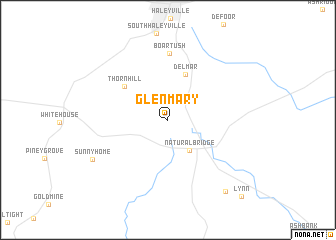 map of Glen Mary