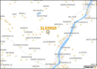 map of Glen Run