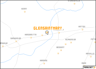 map of Glen Saint Mary
