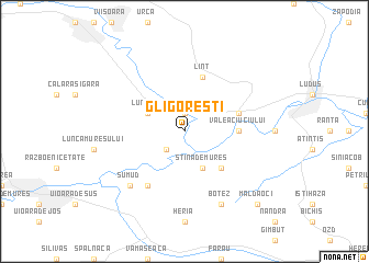 map of Gligoreşti