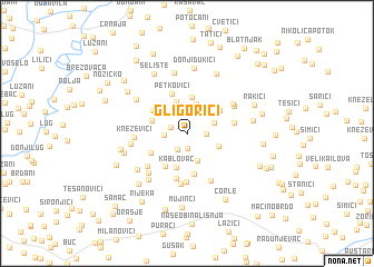 map of Gligorići