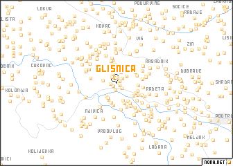 map of Glisnica