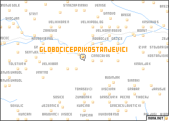 map of Globočice pri Kostanjevici