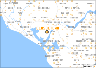 map of Glosoe Town