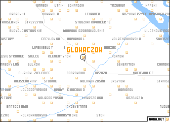 map of Głowaczów