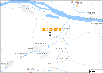 map of Glozhene