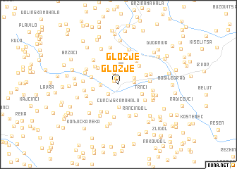 map of Gložje