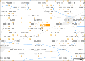 map of Gniazdów