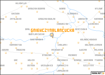 map of Gniewczyna Łańcucka