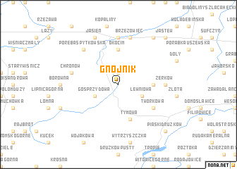 map of Gnojnik