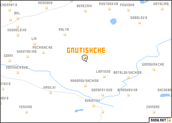 map of Gnutishche