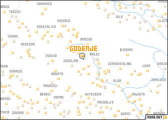 map of Gođenje