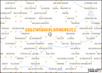 map of Godzianów Kolonia Gąszcz