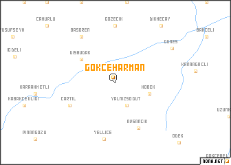 map of Gökçeharman