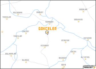 map of Gökçeler