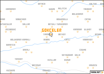 map of Gökçeler