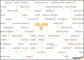 map of Gołębie
