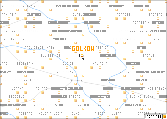 map of Golków