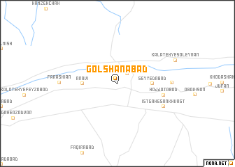 map of Golshanābād