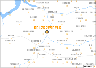 map of Golzār-e Soflá