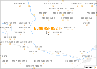 map of Gombáspuszta