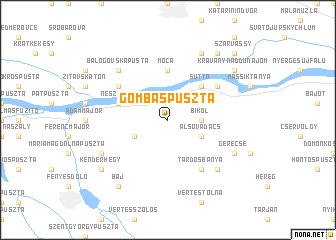 map of Gombáspuszta