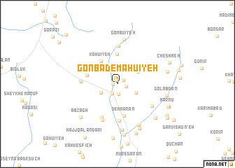 map of Gonbad-e Māhū\