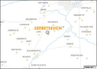 map of Gorbatsevichi