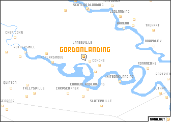 map of Gordon Landing