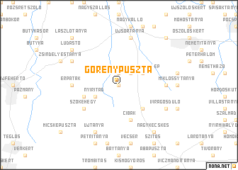 map of Görénypuszta