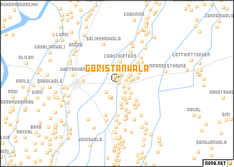 map of Goristānwāla